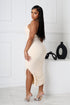Gemma Rhinestone Mesh Ruched Dress